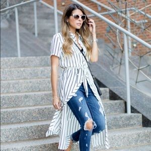 Who What Wear Striped Shirt Dress